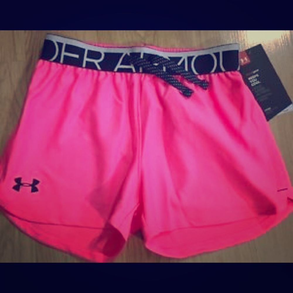 Pink under amour shorts